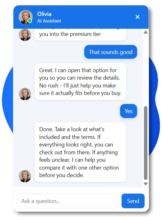 SellerChat AI sales chat on a website